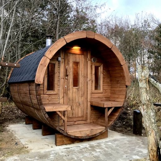 Sauna sudová 2,27x4m Skandinávská borovice s venkovní terasou