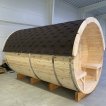 Sauna sudová 2,27x3,5m Skandinávská borovice s venkovní terasou a odpočívárnou